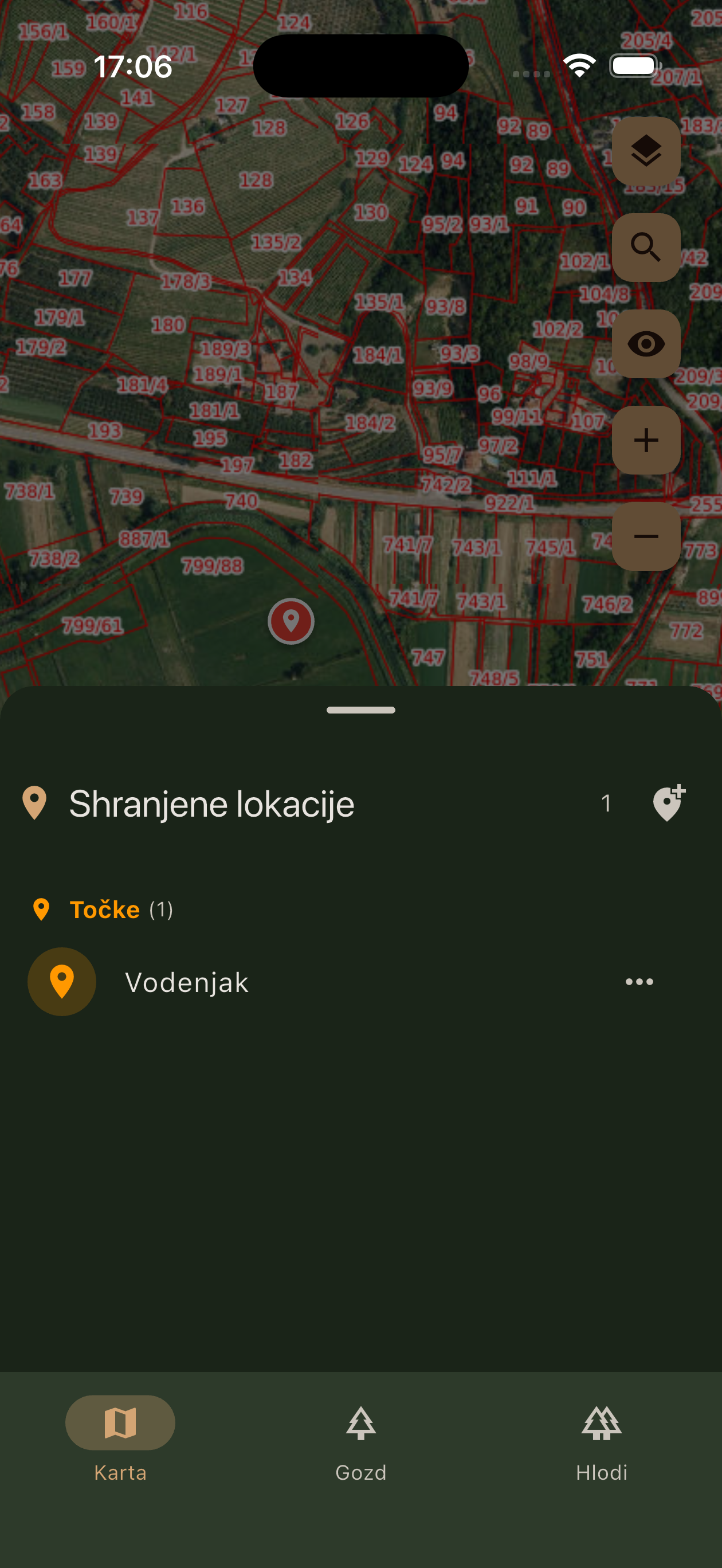 Gozdar aplikacija - gozd